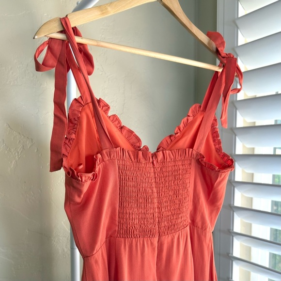 Lost + Wander Ruffle Mini Dress XS in Deep Orange - Picture 4 of 7